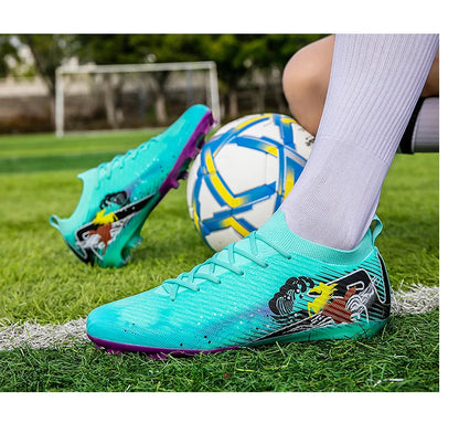 New Men Football Boots Match Ultralight Soccer FG Long Spikes Cleats Training Shoes Soccer Shoes Non-Slip Outdoor Drop Shipping