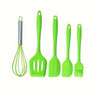 5pcs Colorful Silicone Kitchen Utensil Set Large Scraper Small Scraper Mixer Oil Brush Long Spatula Color Baking Kitchen Tools