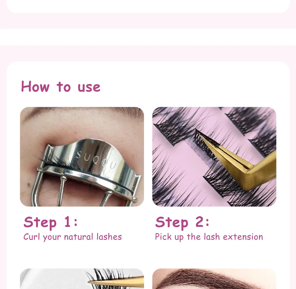 DIYDAY 20P/30P/40P/50P/60P/80P Lash Extension Cluster DIY Glue-free False Lash Clusters home DIY beauty tool eyelash