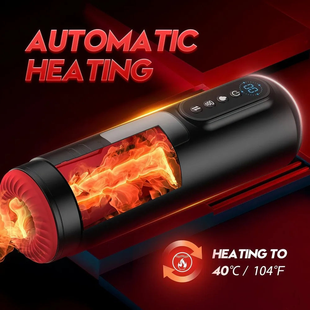 Automatic Sucking Male Masturbator Heating Thrusting Vibrators LCD Display Pocket Pussy Stroker Blowiob Adult Sex Toys for Men
