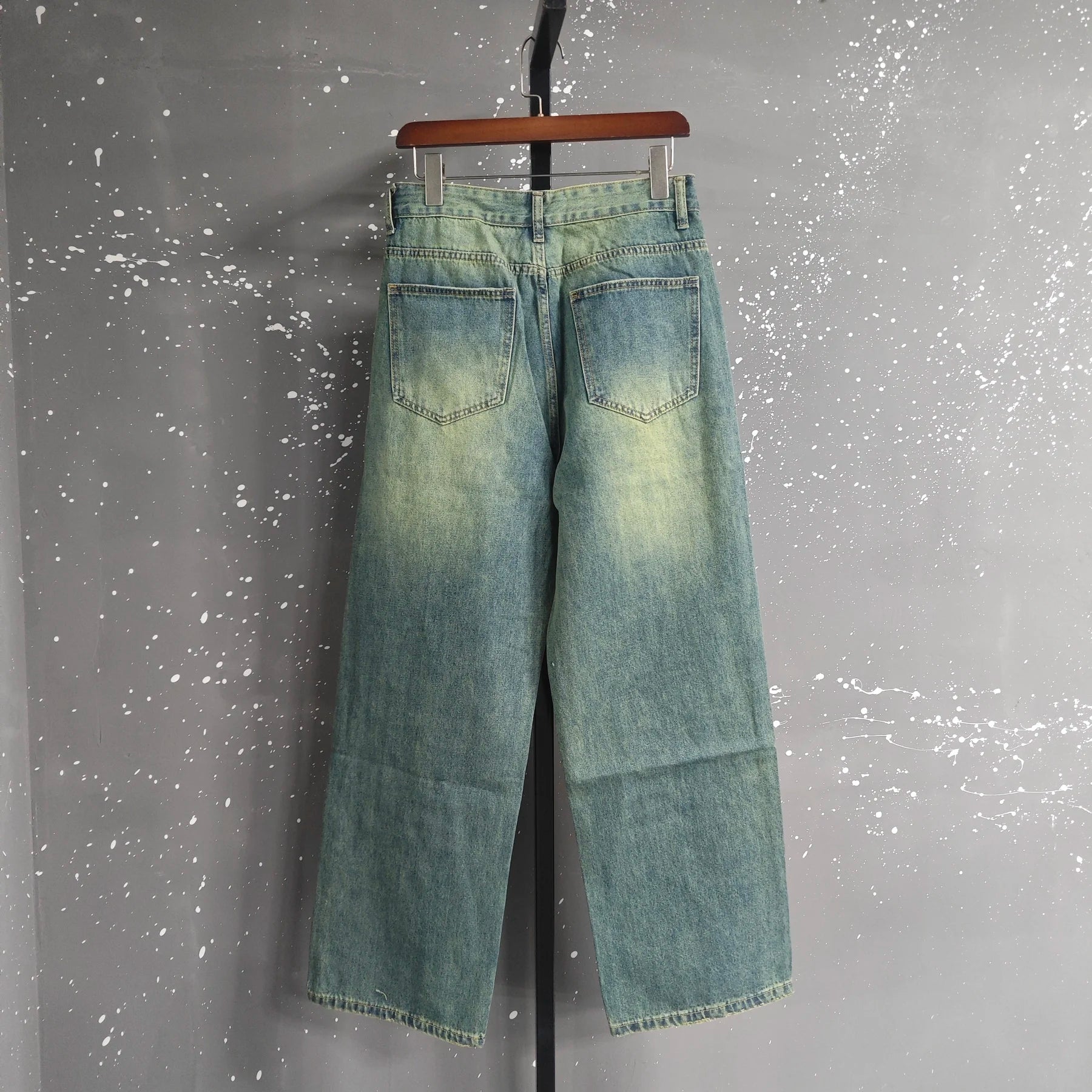 IEFB Men's Jeans New Korean Personality Straight Wide Leg Denim Pants Fashion Autumn Spring Vintage Male Trousers 9A5577