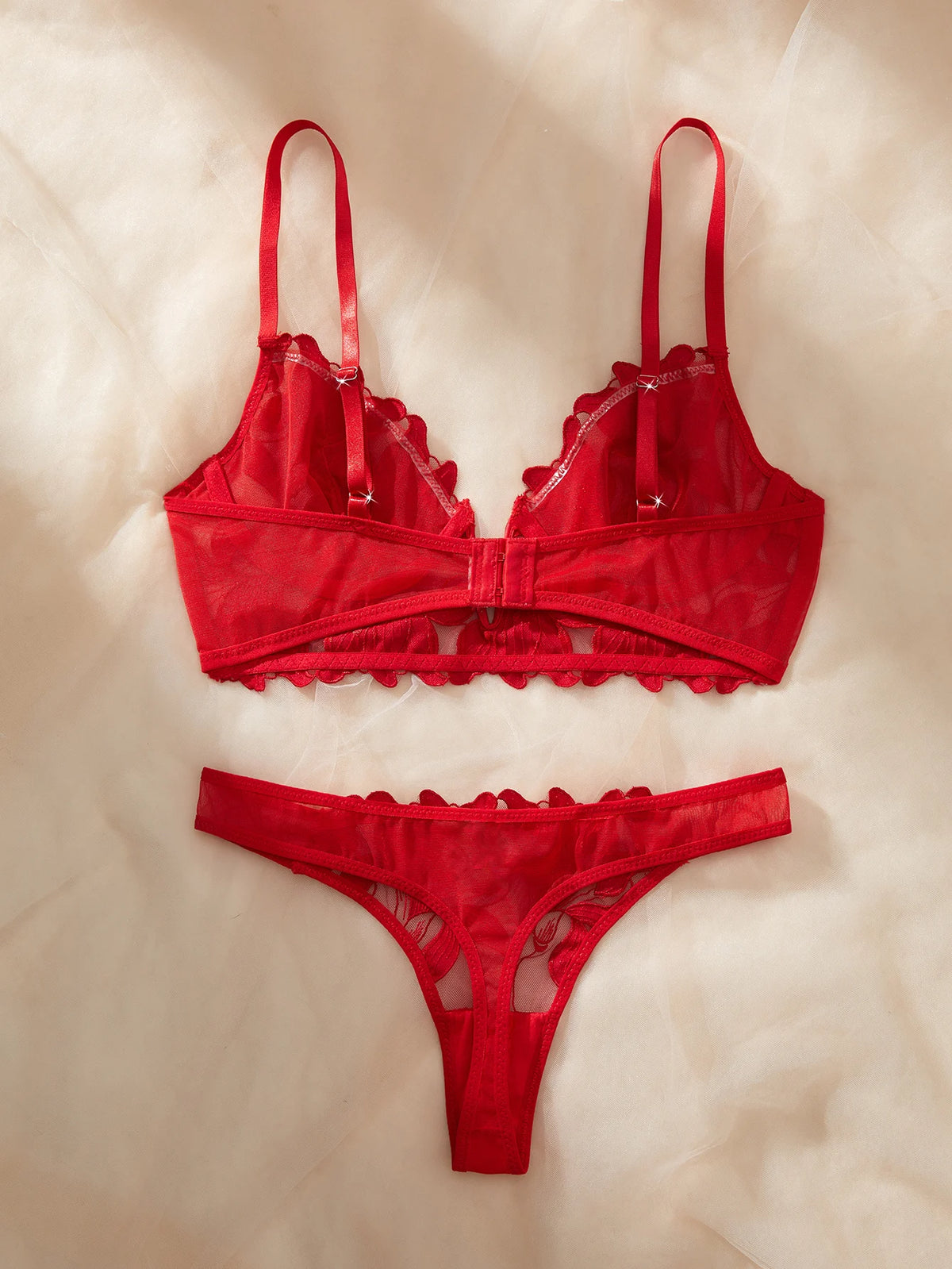 Women's Floral Lace Bra & Brief Set