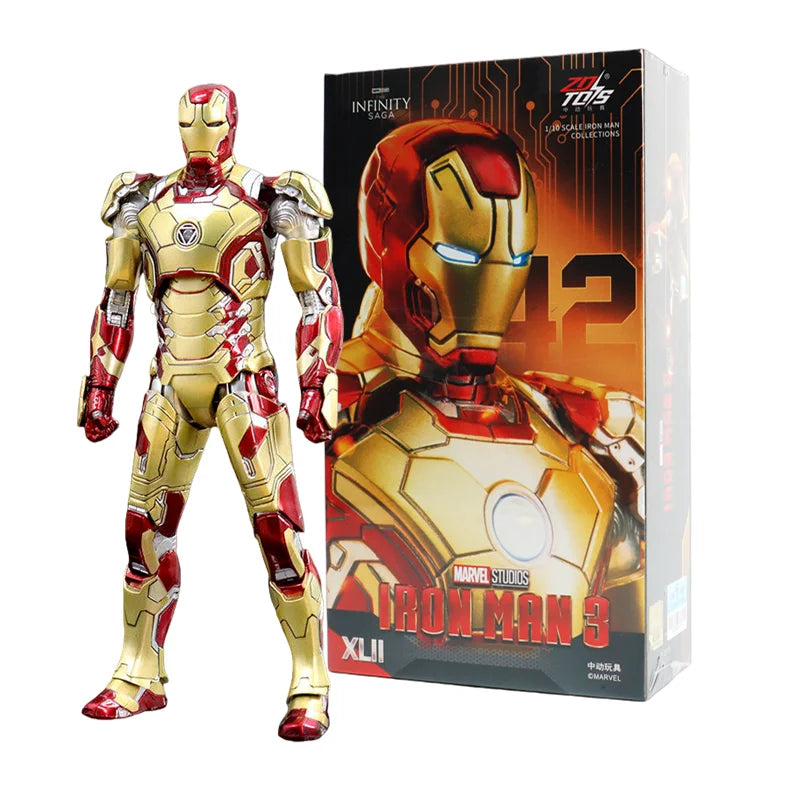 Marvel ZD Toys Iron Man Figure MK3 MK4 MK85 MK42 MK18 MK19 Spider-Man PS4 Iron Spider Action Figure Collections Gift