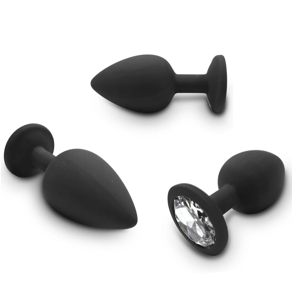 Soft Silicone Butt Plug Anal Plug Unisex Sex Stopper 3 Different Size Adult Toys for Men/Women Anal Trainer for Couples