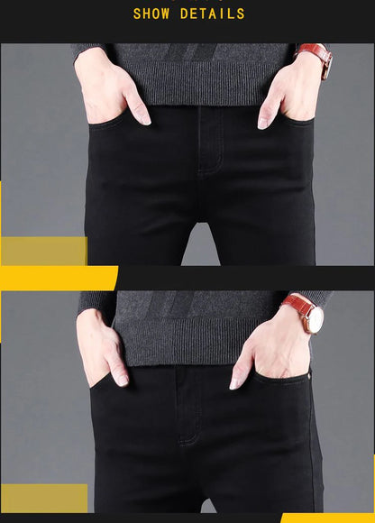 Men's Black Slim-Fit Stretch Jeans