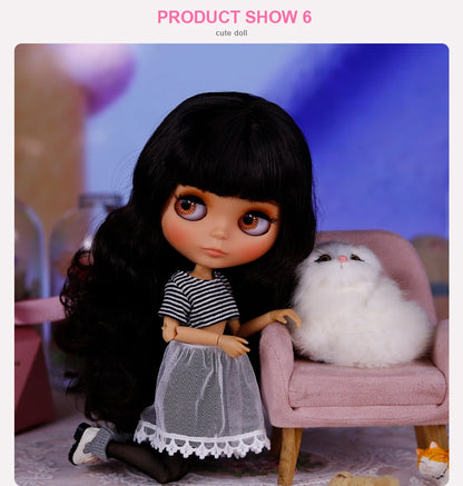 ICY DBS Blyth Doll BJD Joint Body tan Skin Matte Face New face Set Doll 1/6 30cm Gift Anime SD