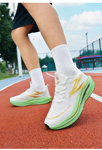 Men's Running Shoes Jogging Cushioning Mesh Outdoor Couple Trainer Race Breathable Sneakers Non-Slip Carbon Board Off-road Shoes
