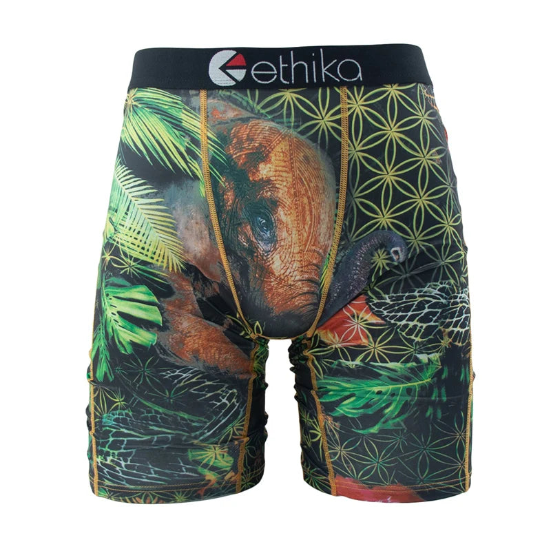 ETHIKA Men Underwear Boxers 1Pcs Breathable Mesh Crotch Man Swimming Underpants Plus Size L-3XL Mens Panties Men's Boxers Briefs