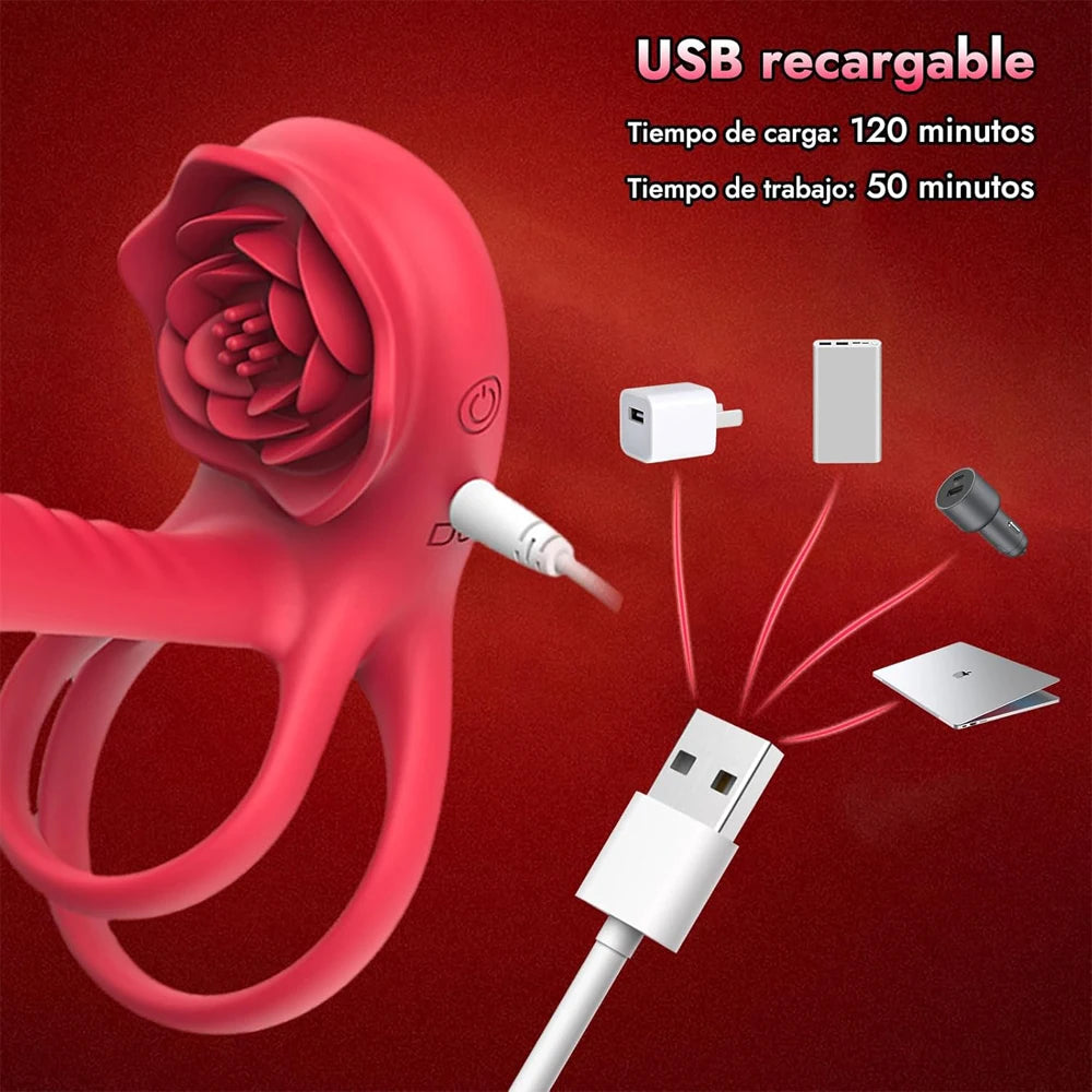 Vibrator for Couples, Vibrating Cock Ring with Testicles Clitoral Stimulator Remote Control Men's Penis Vibrators Adult Sex Toys