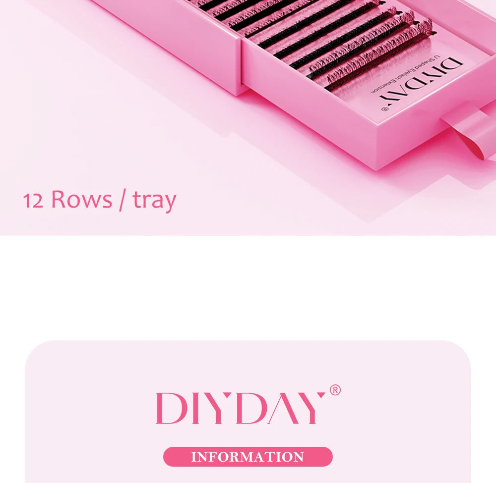 DIYDAY U-shaped Eyelash Extension Easy to Apply 3D Volume False Lashes Natural Wispy U YY Shape Faux Mink Eyelashes for Makeup