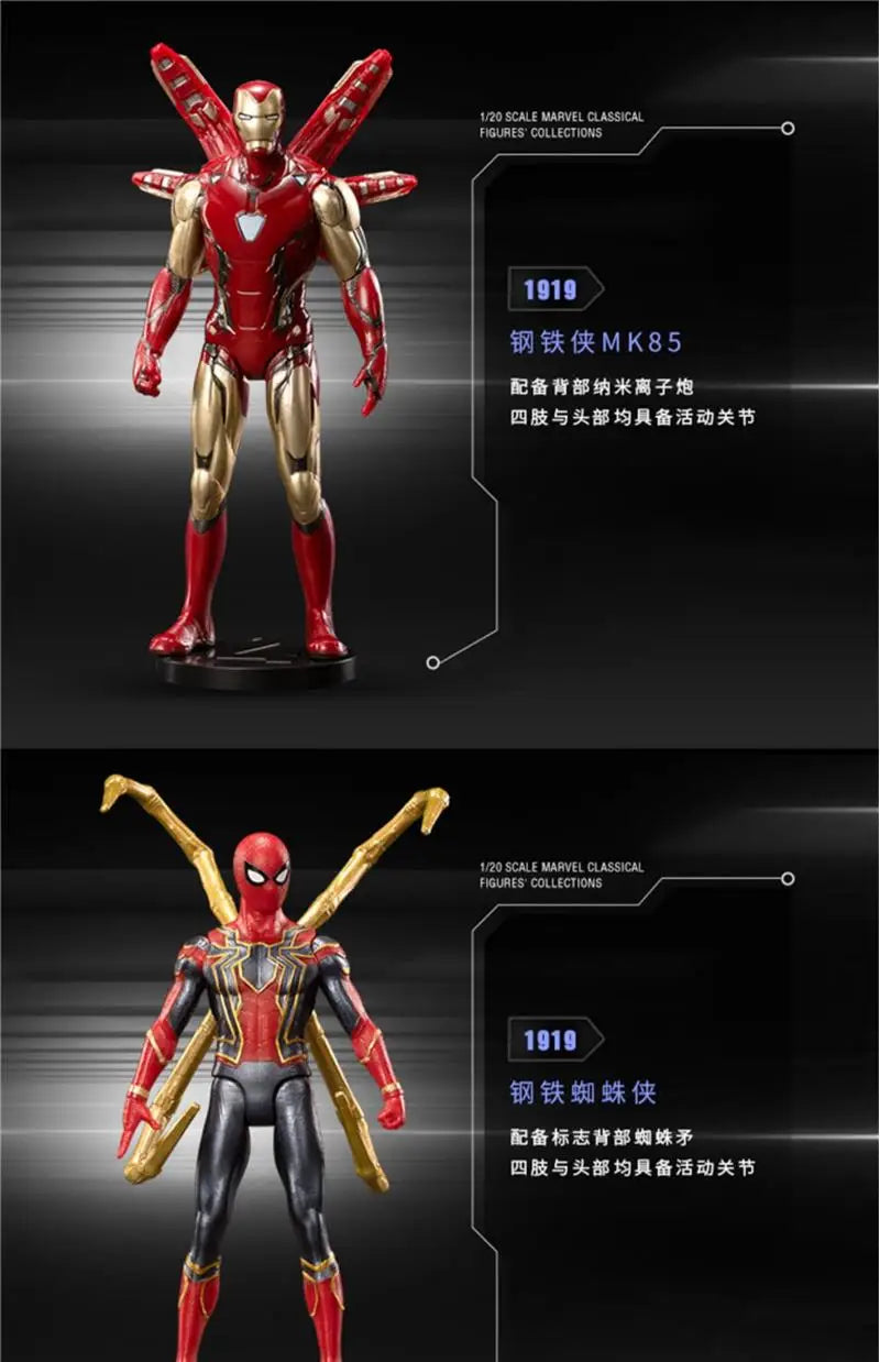 ZD Toys Avengers Legends Iron Man Spider Man Thor Captain America Thanos Hulk War Machine Action Figures Gif