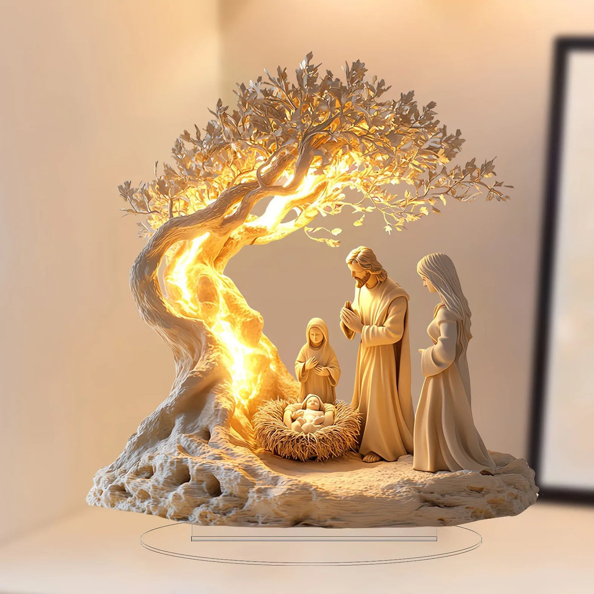 1PCS Nativity Desktop Decoration Statue Home Decoration Office Decora Art Theme Party Decora Christmas Decora Jesus Scene Decora