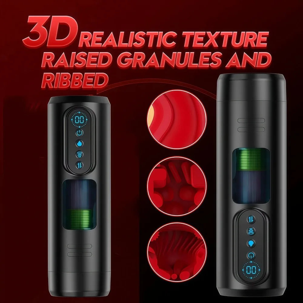 Automatic Sucking Male Masturbator Heating Thrusting Vibrators LCD Display Pocket Pussy Stroker Blowiob Adult Sex Toys for Men