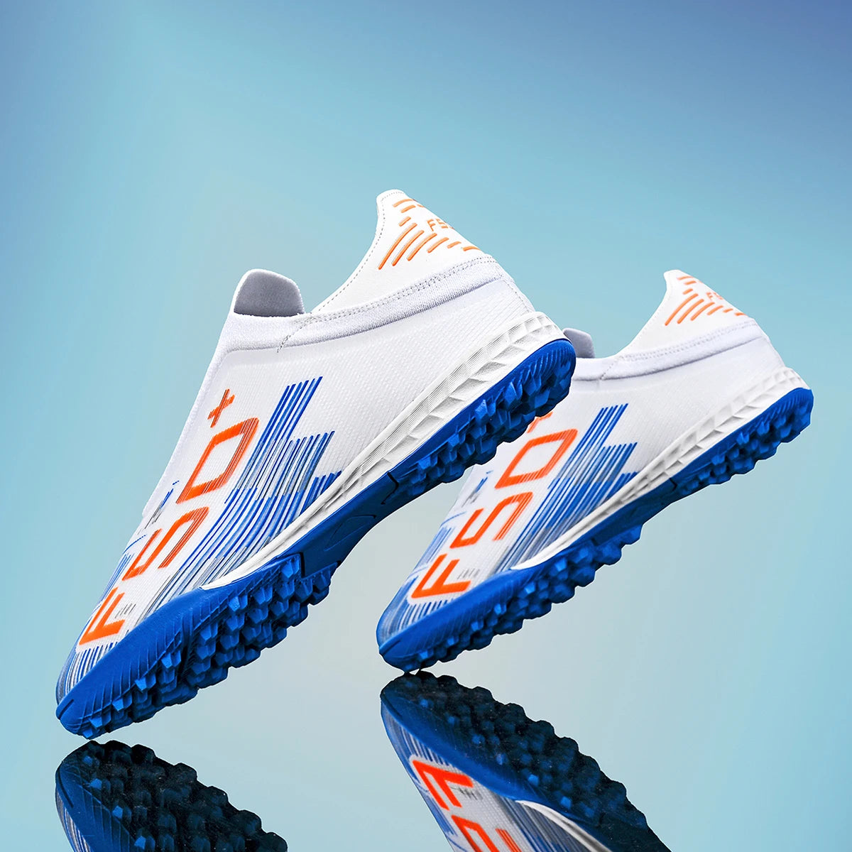 High Grip Unisex Soccer Trainers PU Woven Upper Rubber TF Studs Anti-Slip Breathable Men Outdoor Cleats