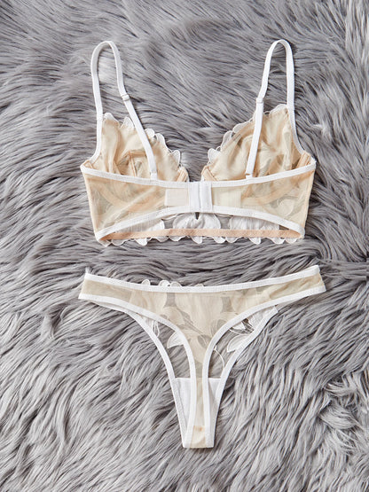 Women's Floral Lace Bra & Brief Set