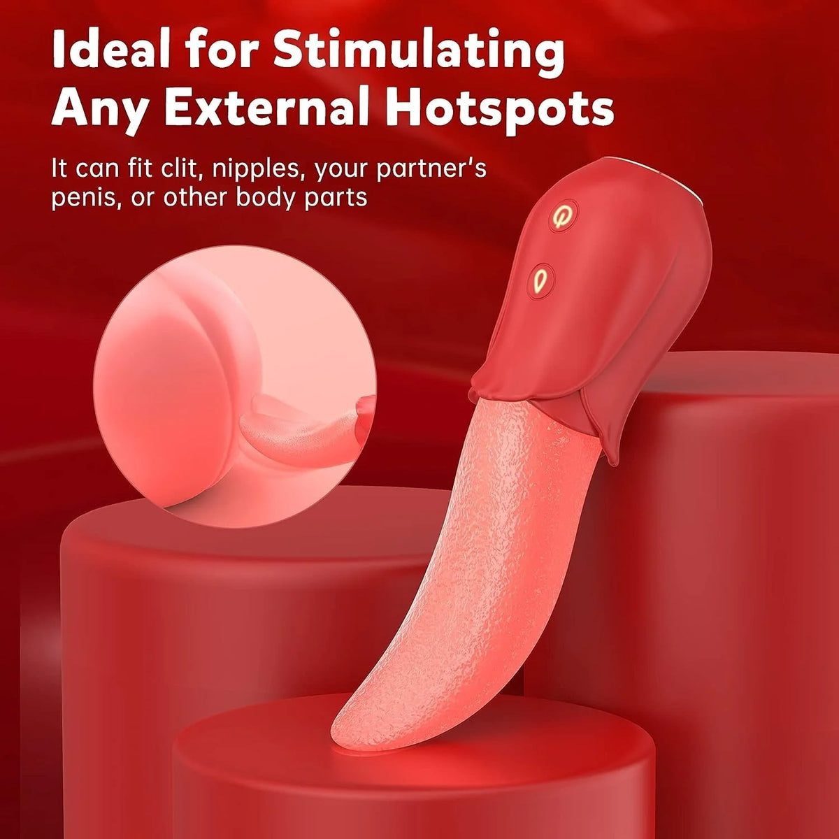 Clitoral Vibrator Adult Sex Toys for Women,Rose Sex Toy Realistic Tongue Vibrators Toys for Licking Clitoris Nipple Massager