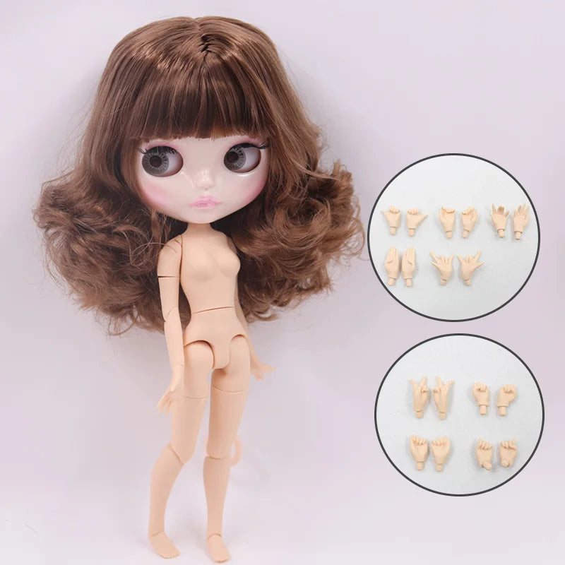 ICY DBS Blyth Doll Carved Lips Face White Skin Joint Body 1/6 BJD Special Price OB24 Toy Gift