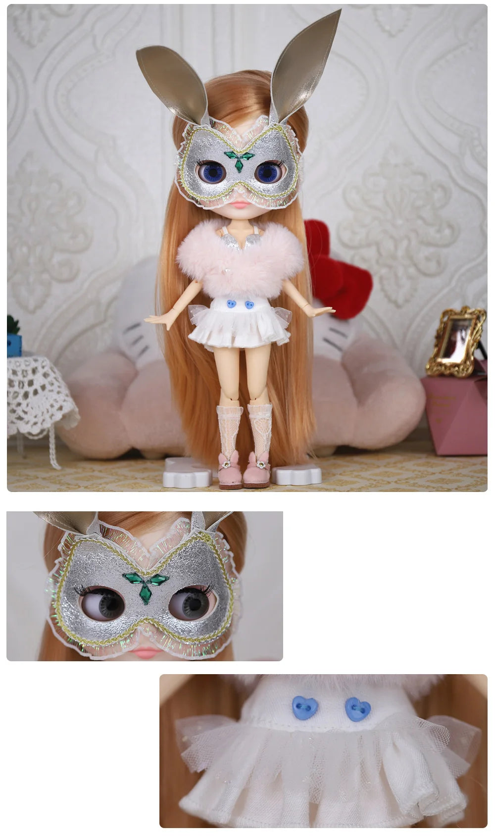 ICY DBS Blyth Doll 1/6 Clothing Joint Body Princess Dress Casual Clothing Toy Gift