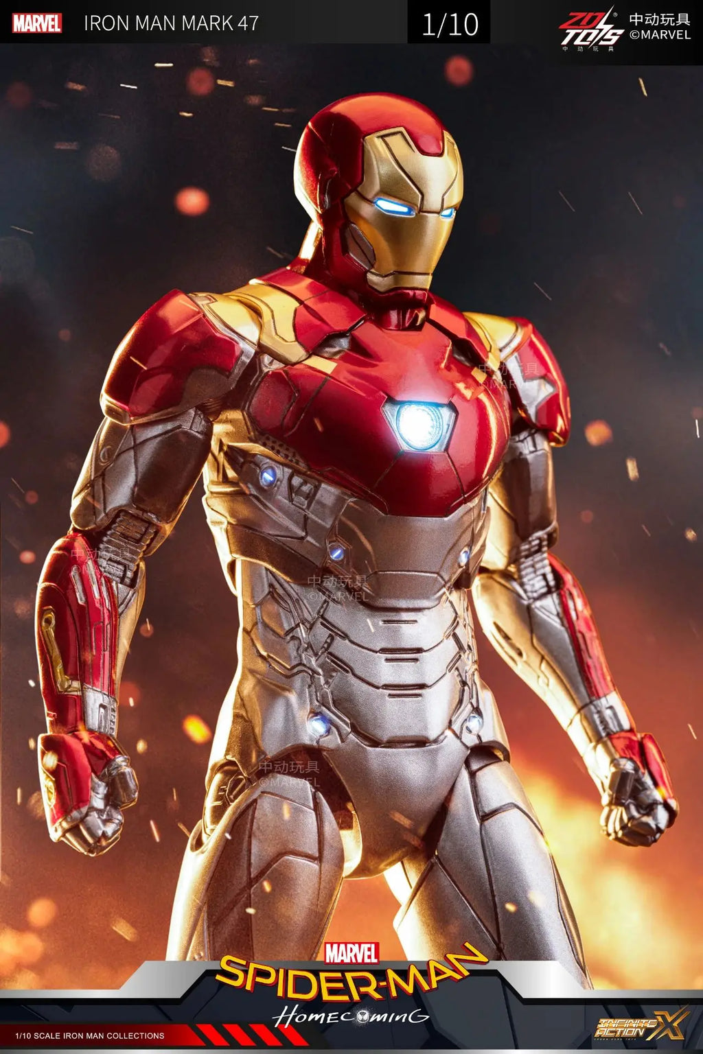 ZD Iron Man Figure Legends Iron Man Mk41 Mk47 Tank MK24 Iron Patriot 2.0 MK35 Red Snapper 1/10 Scale Iron Man Collections Gift
