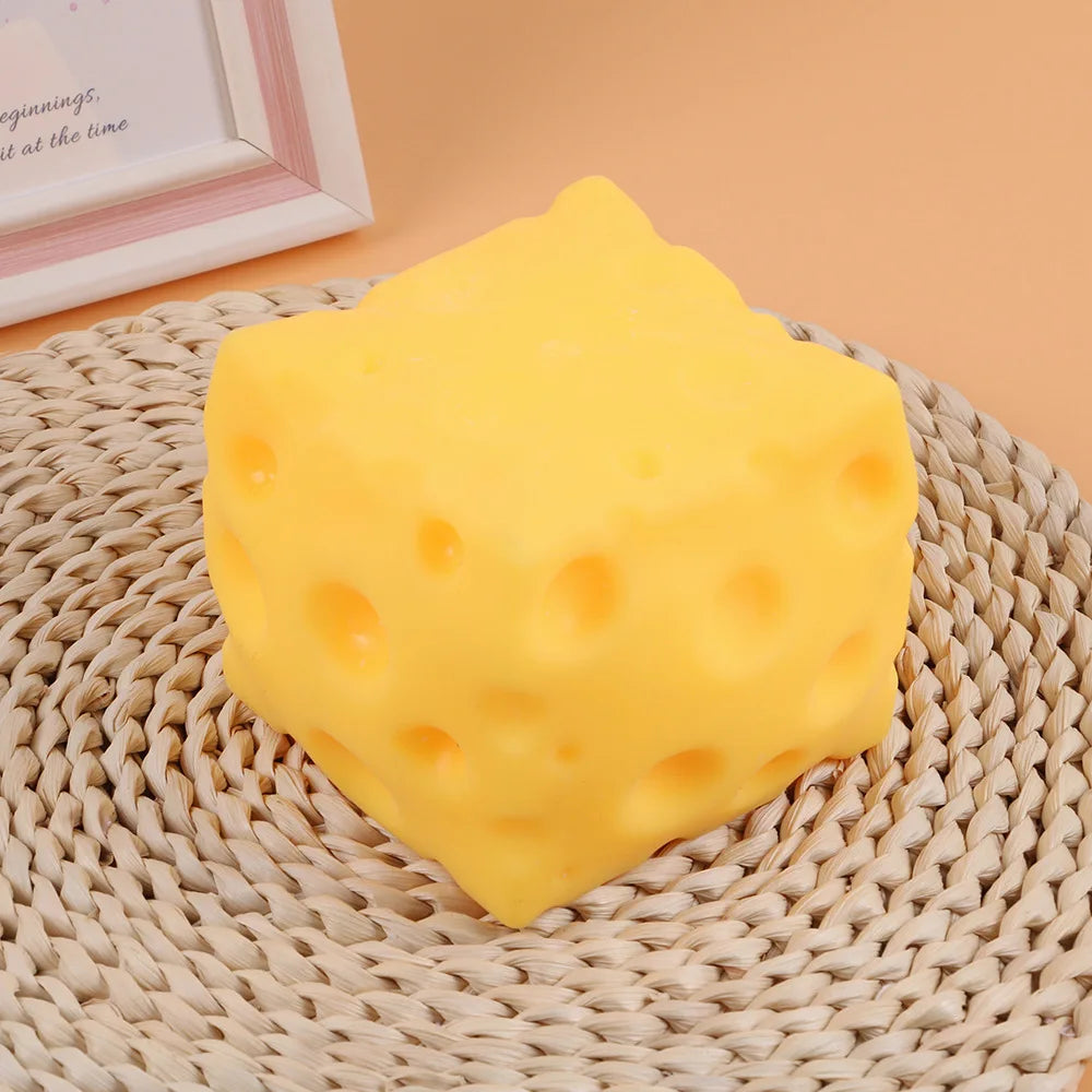 Giant Cube Cheese Squeeze Toy Simulation Extra Large Size Cheese Fidget Toy Slow Rebound Shapeable Venting Ball for Adult Gifts