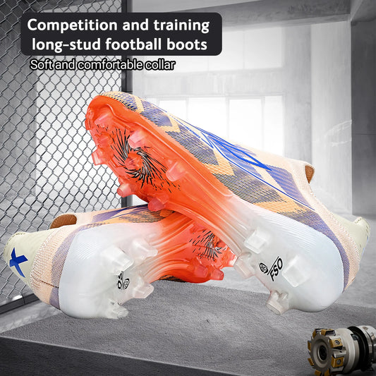 AG/FG Soccer Cleats for Men Women Youth PU Fabric Upper TPU Sole Non-Slip Wear-Resistant for Natural Grass Sports Pitch Tra