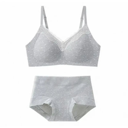 Women's Floral Lace Wireless Bra Set