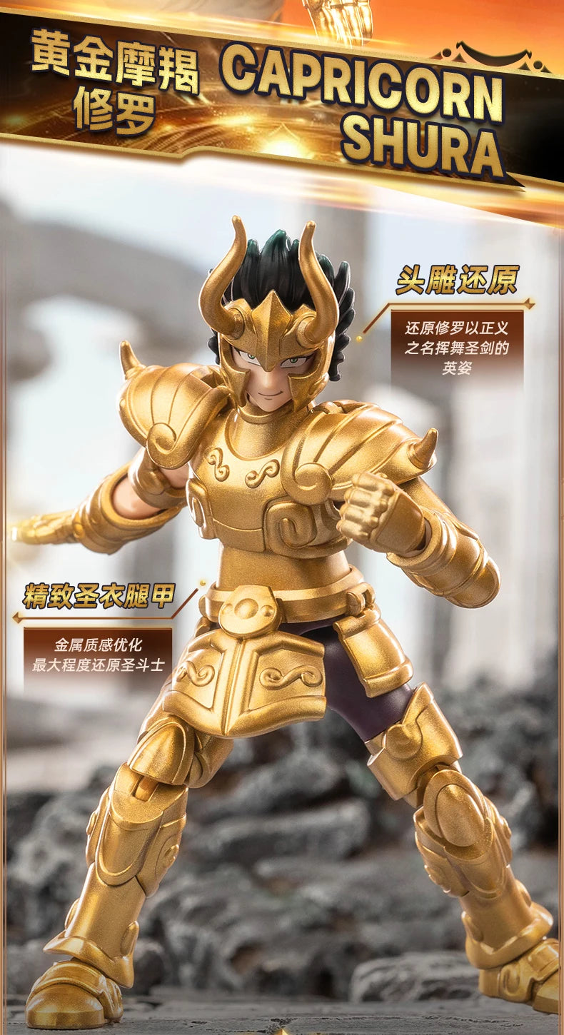 Blokees Galaxy Version Gold Saint Action Figure Libra Dohko Sagittarius Champion Seiya Mu Aiolia Assembly Toys Children Gift