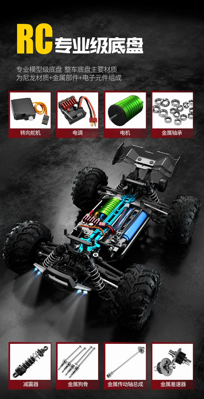 16101PRO Brushless RC 4WD Remote Control Car Max Speed 75km/h, Drift Toy Car for Boys Off-Road Climbing Racing