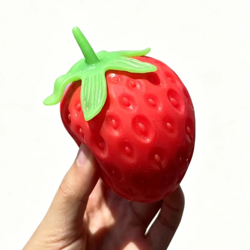 Giant Strawberry Squishy Toy Extra Large Size Strawberry Fidget Toys Slow Rising Shapeable Venting Ball for Adults Friends Gifts
