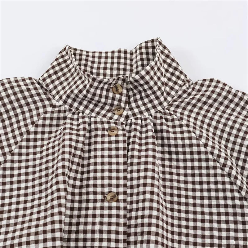 Guobioziy Women's Jacket 2026 Autumn New Plaid Long-Sleeve Drawstring Loose Jacket Parka Casual Fashion Versatile
