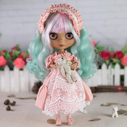 ICY DBS Blyth doll 1/6 bjd joint body doll black skin including clothes shoes casual with 30cm toy gift