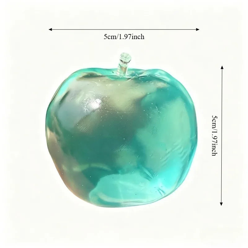 Apple Moldable Stress Ball Coconut Oil Squishy Transparent Apple Non-Bounce Squeeze Ball ASMR Sensory Toy Relieve Stress Toy
