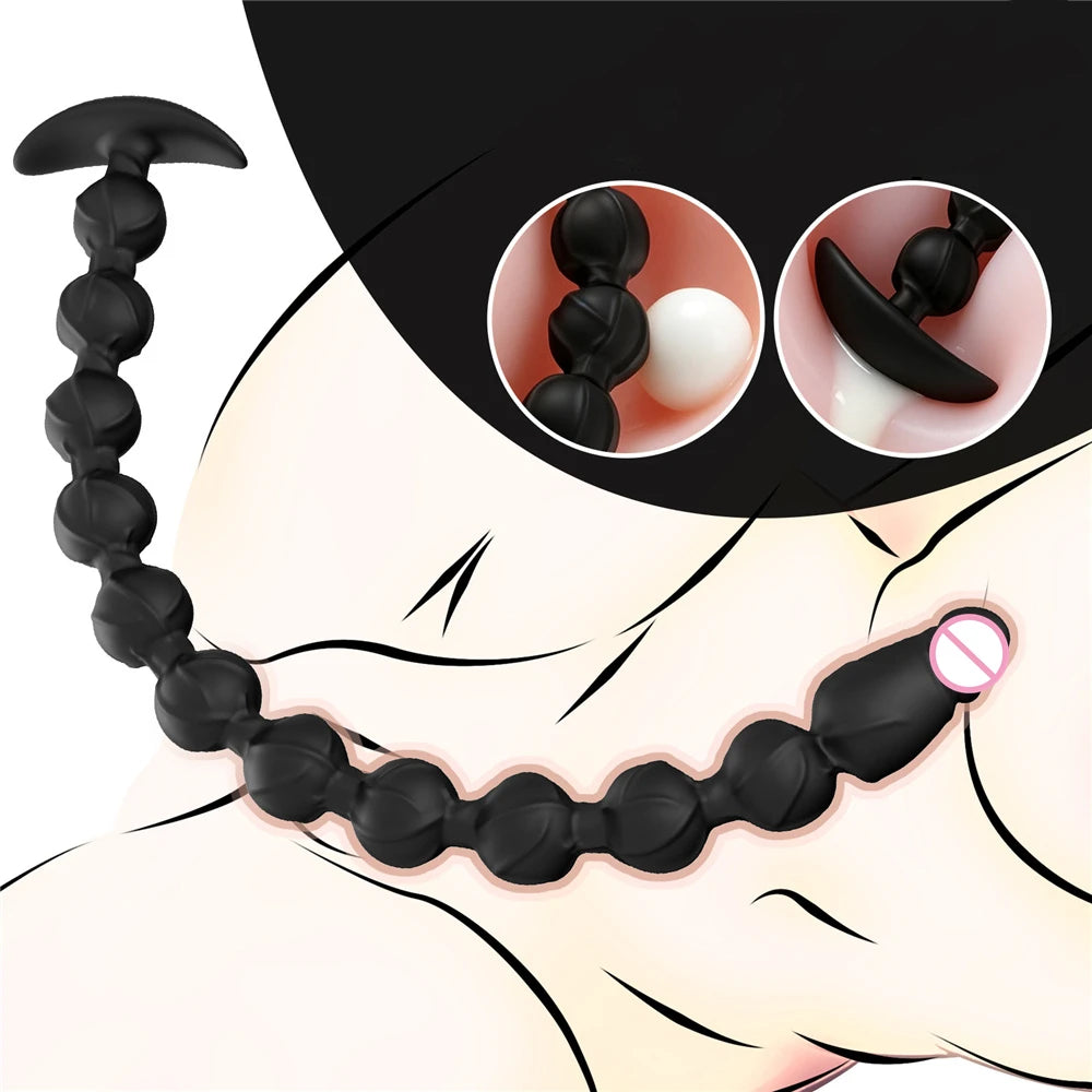 38cm Super Long Anal Beads Butt Plug Dildo Vaginal Prostate Massager Soft Anus Masturbator Dilator Sex Toy for Women Men Gay