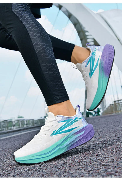 Men's Running Shoes Jogging Cushioning Mesh Outdoor Couple Trainer Race Breathable Sneakers Non-Slip Carbon Board Off-road Shoes