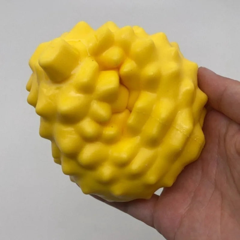 Crunchy Durian Building Block Handmade Squeeze Ball Fruits Stress Ball Popping Sound Squishy Toy Decompression Fidget Vent Toy