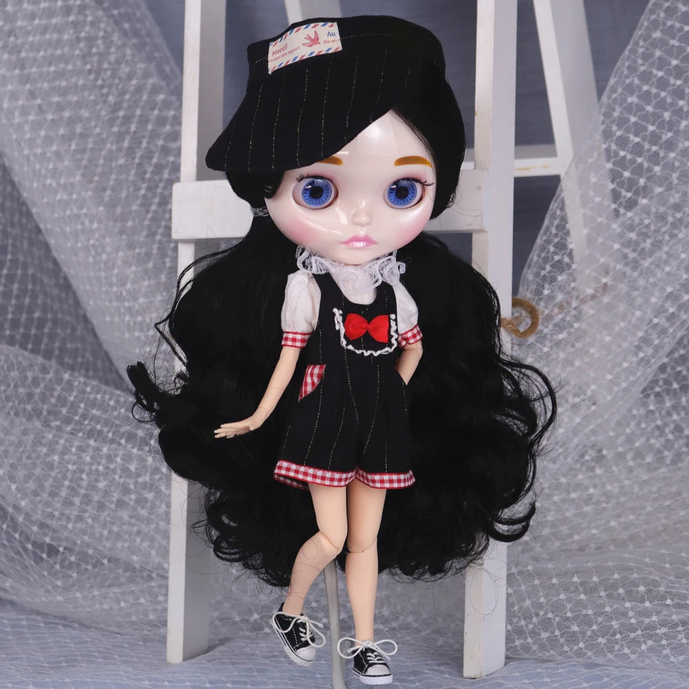 ICY DBS Blyth Doll Carved Lips Face White Skin Joint Body 1/6 BJD Special Price OB24 Toy Gift