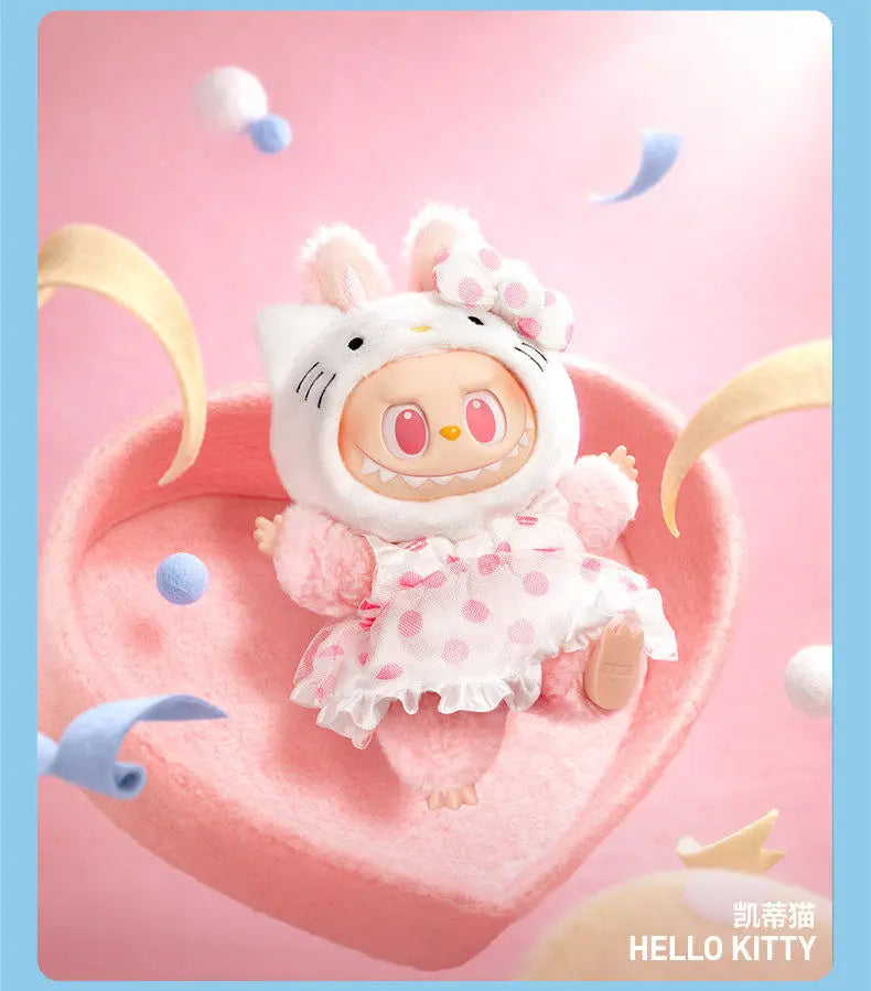New Genuine POPMART Labubu Sanrio Hello Kitty Kuromi Plush Pendant Blind Box Holiday Gift