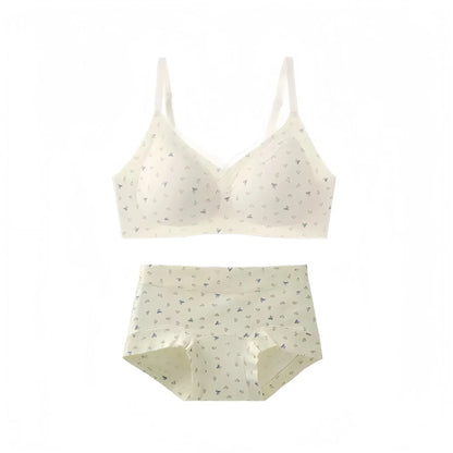 Women's Floral Lace Wireless Bra Set