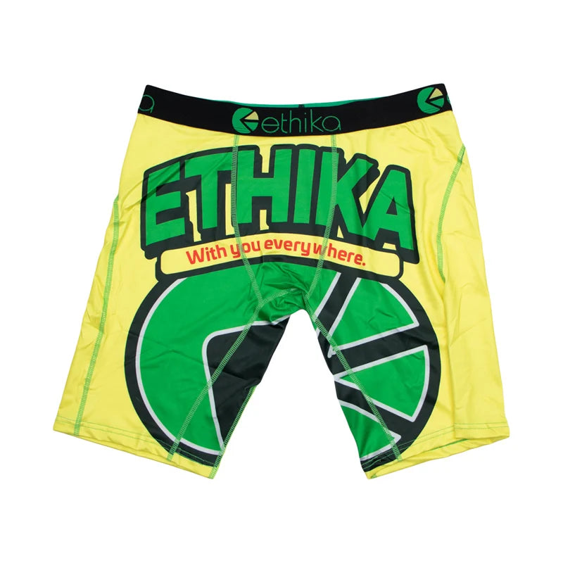 ETHIKA 1Pcs Men Underwear Boxers Breathable Mesh Crotch Man Underpants Plus Size L-3XL Mens Panties Printed Men's Boxers Briefs