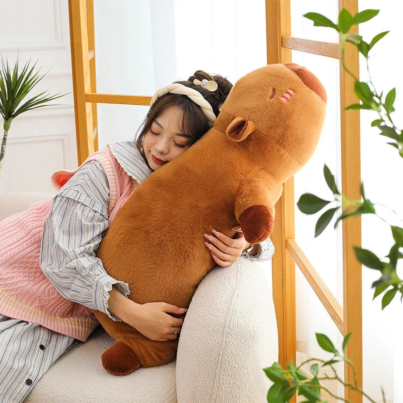 Capybara Plush Toy Set Mommy with 4 Baby Capibara Plushie Doll Stuffed Animal Pillow Turtle Backpack Kid Toys Christmas Gift