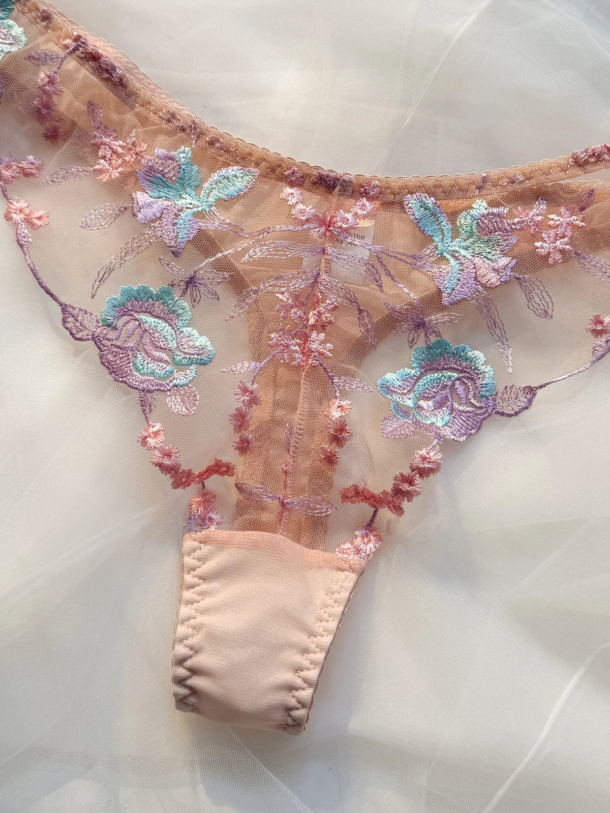 Women's Pink Embroidered Bra & Panty Set