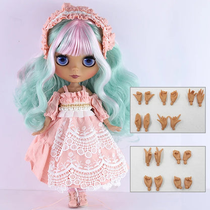 ICY DBS Blyth doll 1/6 bjd joint body doll black skin including clothes shoes casual with 30cm toy gift