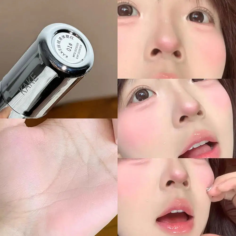 Velvet Liquid Blush Matte Sponge Head Blusher Natural Lasting Brighten Facial Contour Blush Tint Makeup