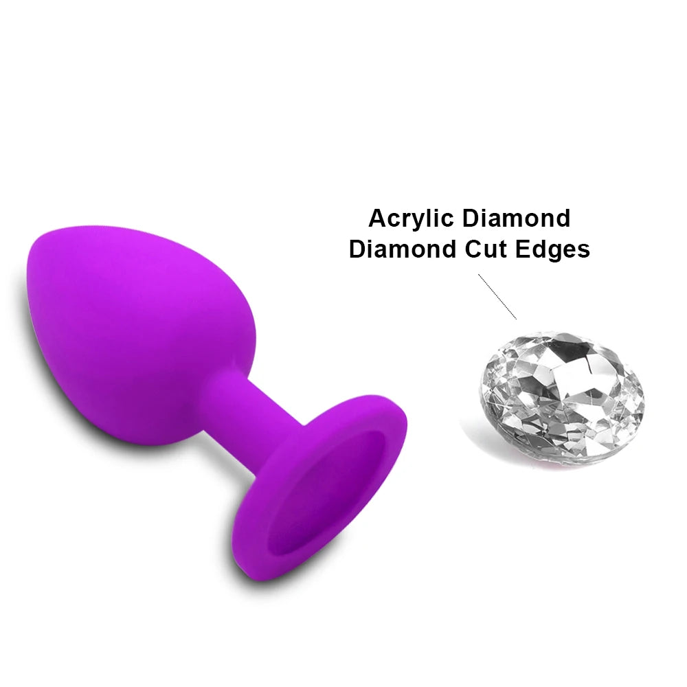 Soft Silicone Butt Plug Anal Plug Unisex Sex Stopper 3 Different Size Adult Toys for Men/Women Anal Trainer for Couples