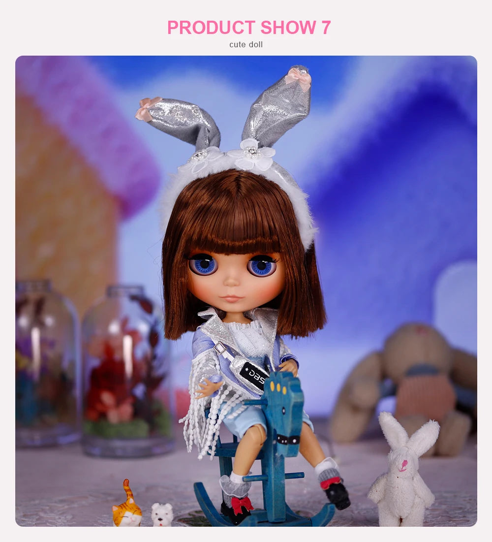 ICY DBS Blyth Doll BJD Joint Body tan Skin Matte Face New face Set Doll 1/6 30cm Gift Anime SD
