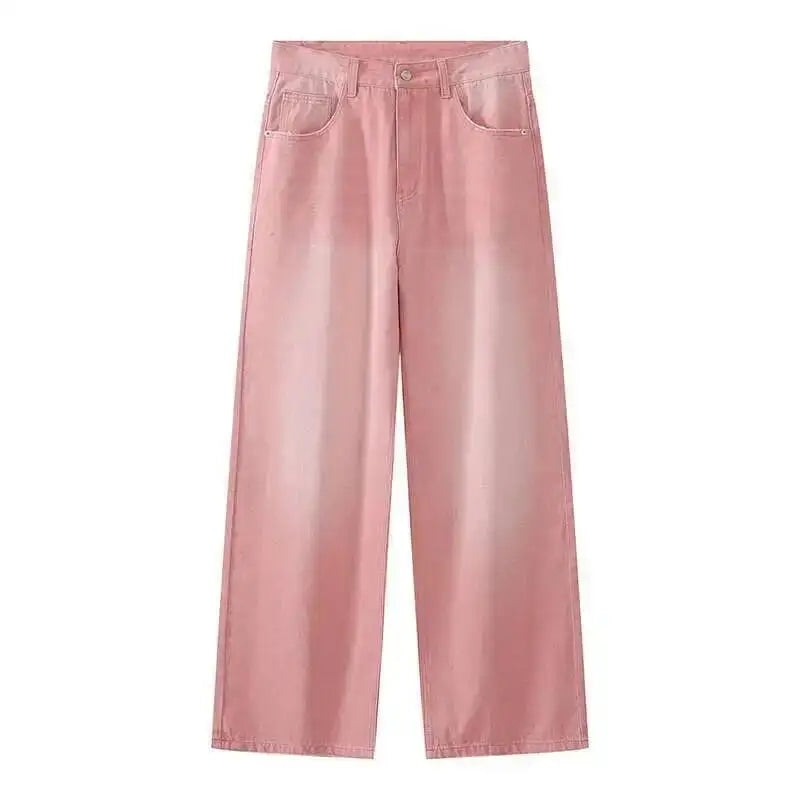 IEFB Men's Jeans New Korean Personality Straight Wide Leg Denim Pants Fashion Autumn Spring Vintage Male Trousers 9A5577