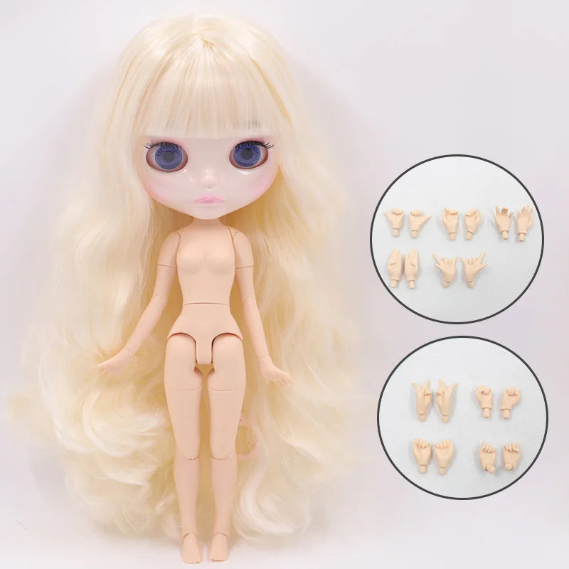 ICY DBS Blyth Doll Carved Lips Face White Skin Joint Body 1/6 BJD Special Price OB24 Toy Gift