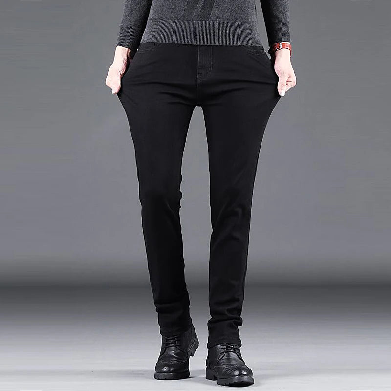 Men's Black Slim-Fit Stretch Jeans