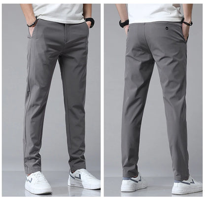 2024 Spring Summer Ultra-thin Men's Stretch Slim Straight Casual Pants High Quality Fashion Breathable Golf Sports Trousers