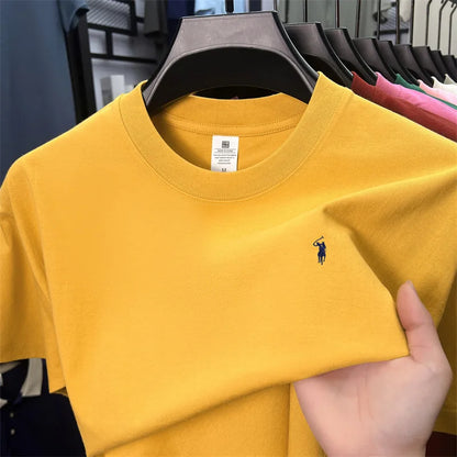 100% cotton breathable short sleeve T-shirt men's summer fashion luxury brand golf Paul embroidery loose casual round neck top
